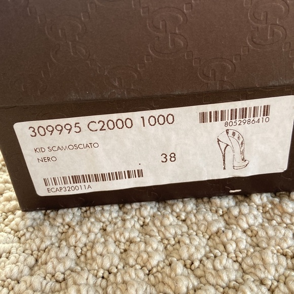 Black suede Gucci platform pump size 38 made in Italy - Picture 12 of 14